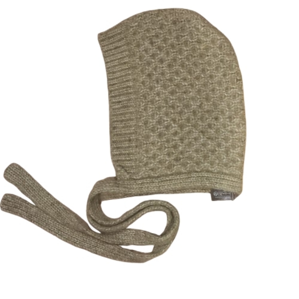 Urban Outfitters Moss Green Wool Blend Knit Bonnet | Cozy Tie Hood